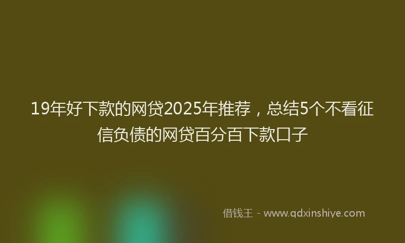 19年好下款的网贷2025年推荐，总结5个不看征信负债的网贷百分百下款口子