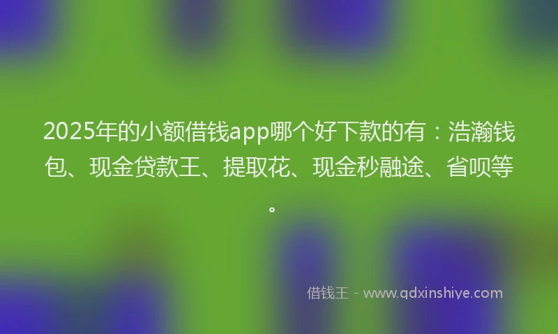 2025年的小额借钱app哪个好下款的有：浩瀚钱包、现金贷款王、提取花、现金秒融途、省呗等。