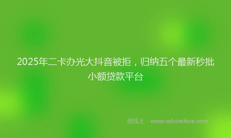 2025年二卡办光大抖音被拒，归纳五个最新秒批小额贷款平台