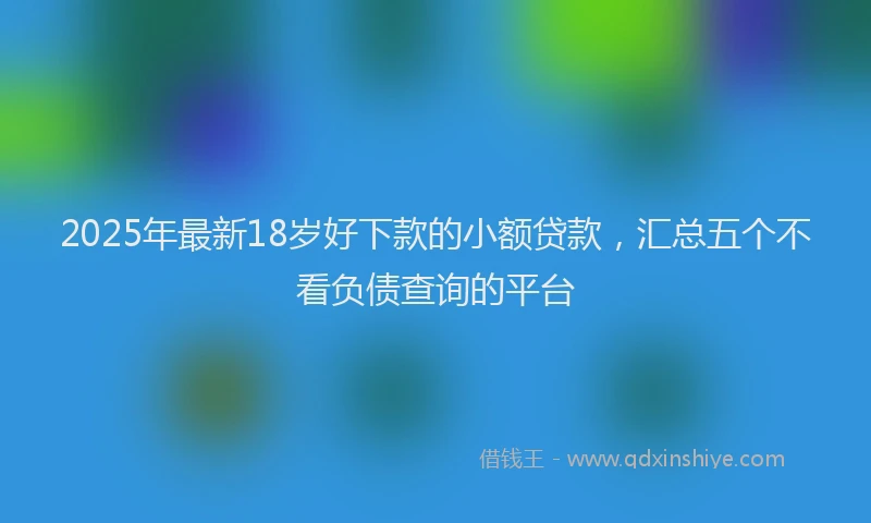 2025年最新18岁好下款的小额贷款，汇总五个不看负债查询的平台