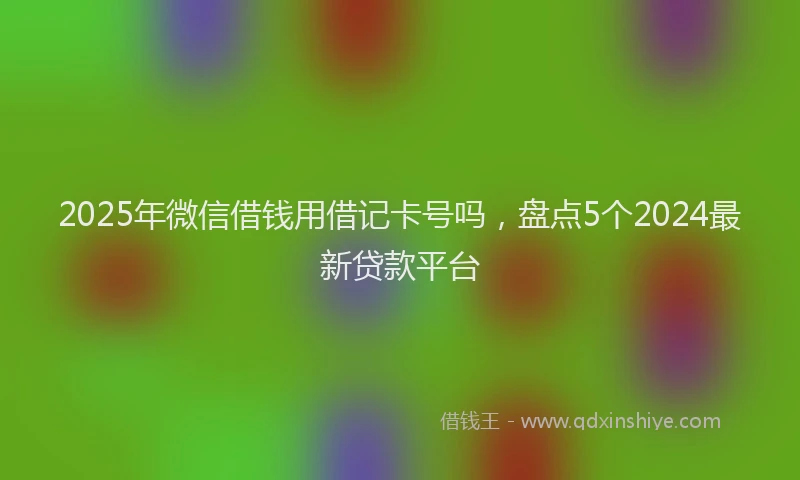 2025年微信借钱用借记卡号吗，盘点5个2024最新贷款平台
