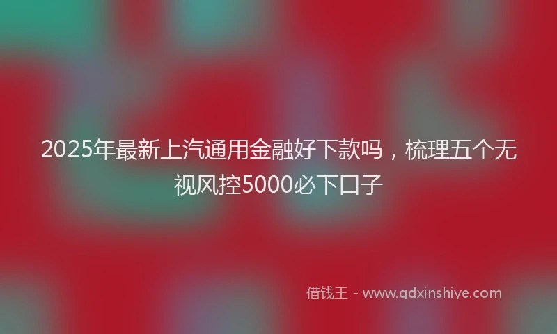 2025年最新上汽通用金融好下款吗，梳理五个无视风控5000必下口子