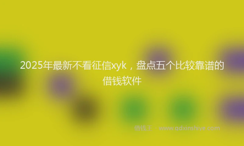 2025年最新不看征信xyk，盘点五个比较靠谱的借钱软件