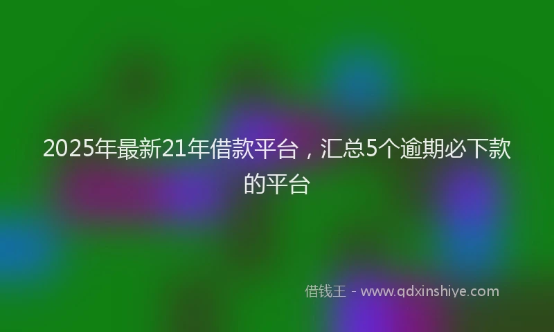 2025年最新21年借款平台，汇总5个逾期必下款的平台