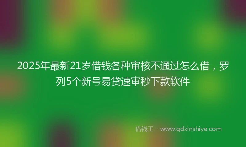 2025年最新21岁借钱各种审核不通过怎么借，罗列5个新号易贷速审秒下款软件