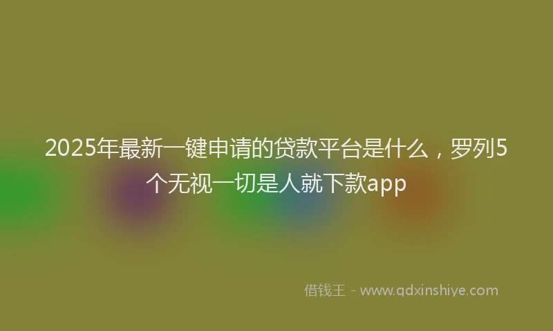 2025年最新一键申请的贷款平台是什么，罗列5个无视一切是人就下款app