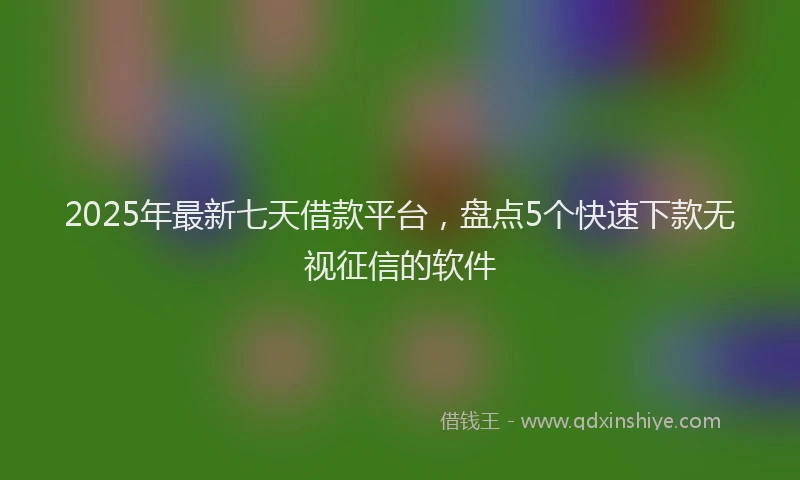 2025年最新七天借款平台，盘点5个快速下款无视征信的软件