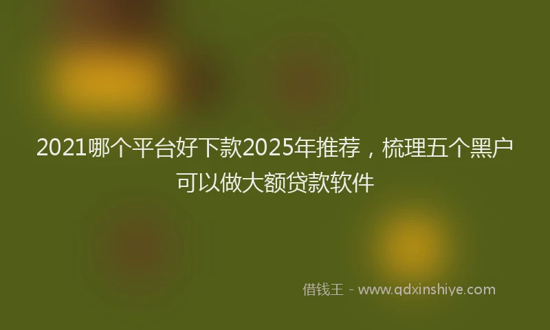 2021哪个平台好下款2025年推荐，梳理五个黑户可以做大额贷款软件