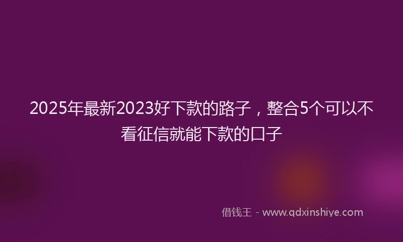 2025年最新2023好下款的路子，整合5个可以不看征信就能下款的口子