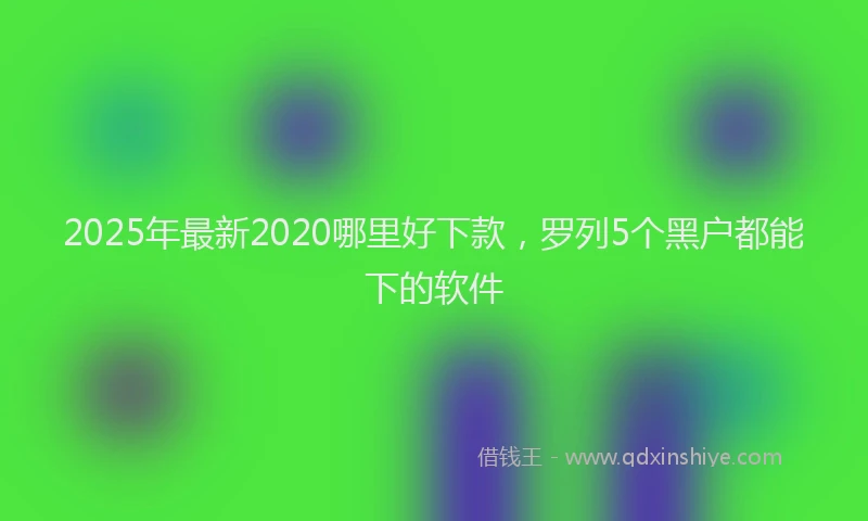 2025年最新2020哪里好下款，罗列5个黑户都能下的软件