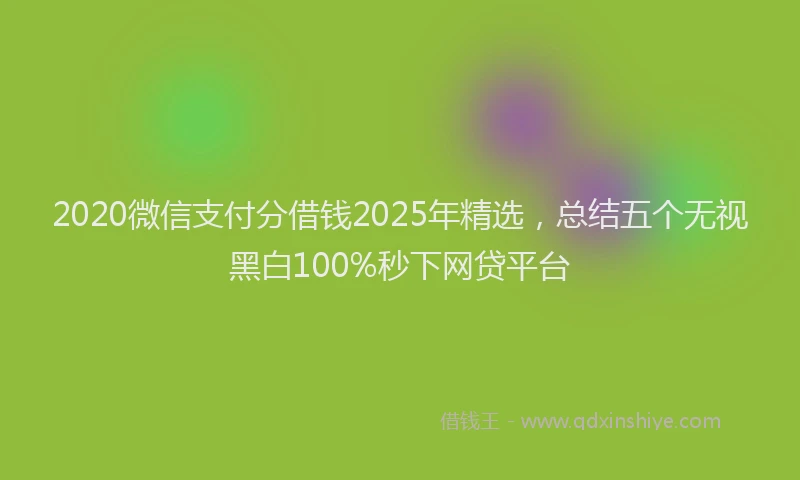 2020微信支付分借钱2025年精选，总结五个无视黑白100%秒下网贷平台