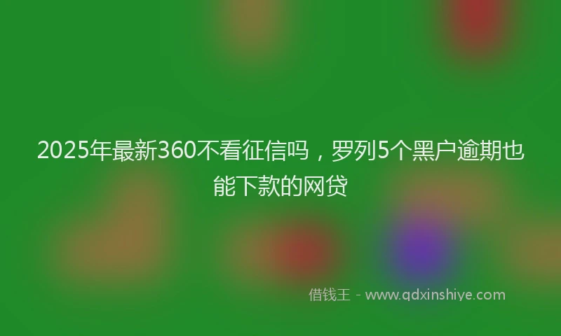 2025年最新360不看征信吗，罗列5个黑户逾期也能下款的网贷
