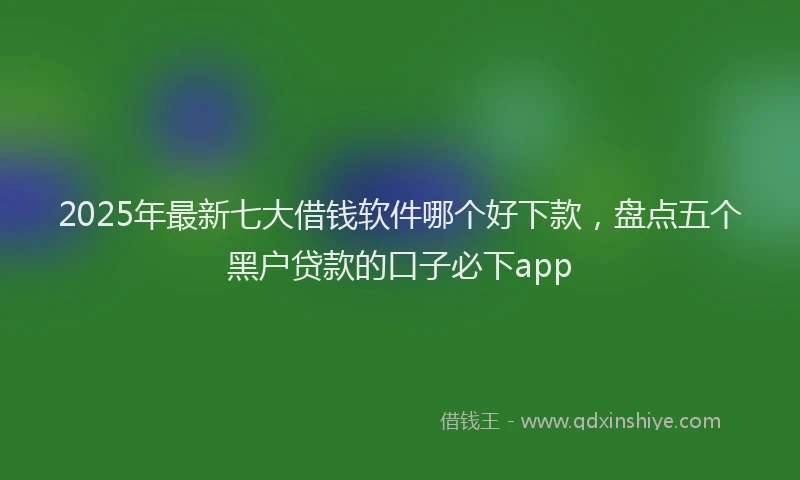2025年最新七大借钱软件哪个好下款，盘点五个黑户贷款的口子必下app