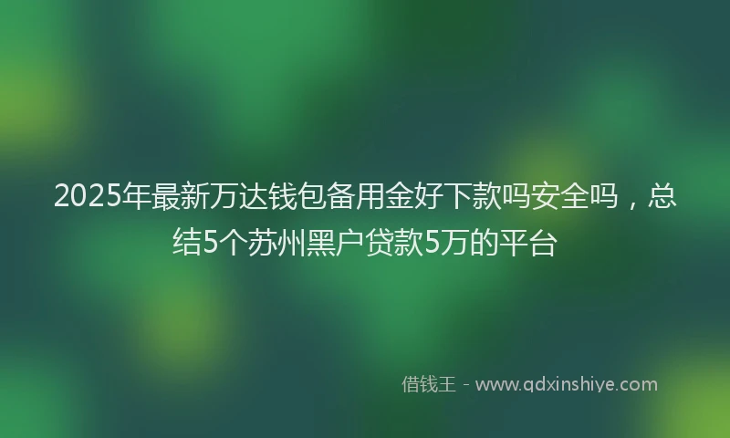 2025年最新万达钱包备用金好下款吗安全吗，总结5个苏州黑户贷款5万的平台