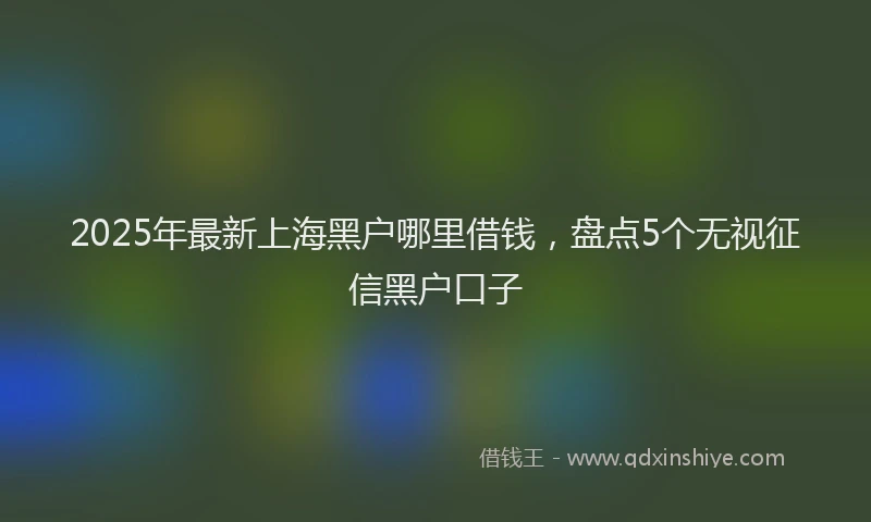 2025年最新上海黑户哪里借钱，盘点5个无视征信黑户口子
