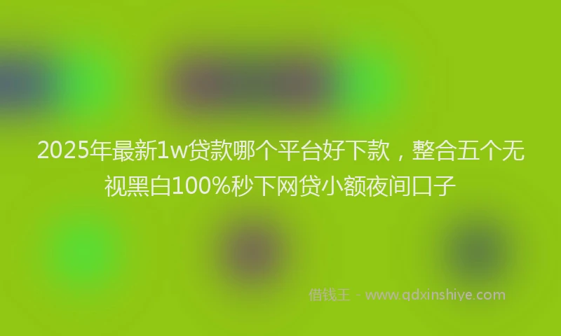 2025年最新1w贷款哪个平台好下款，整合五个无视黑白100%秒下网贷小额夜间口子