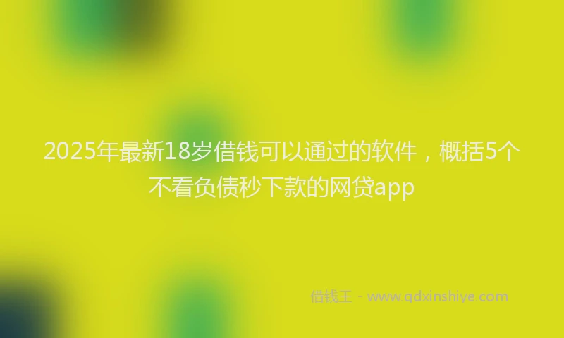 2025年最新18岁借钱可以通过的软件，概括5个不看负债秒下款的网贷app
