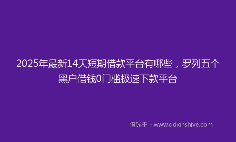2025年最新14天短期借款平台有哪些，罗列五个黑户借钱0门槛极速下款平台