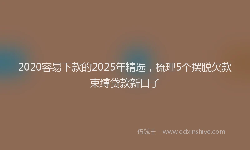 2020容易下款的2025年精选，梳理5个摆脱欠款束缚贷款新口子