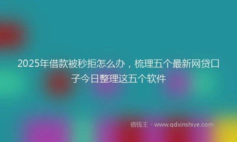 2025年借款被秒拒怎么办，梳理五个最新网贷口子今日整理这五个软件