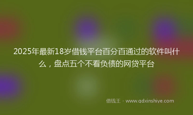 2025年最新18岁借钱平台百分百通过的软件叫什么，盘点五个不看负债的网贷平台