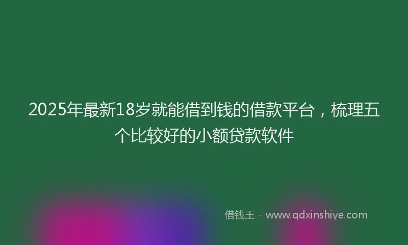 2025年最新18岁就能借到钱的借款平台，梳理五个比较好的小额贷款软件