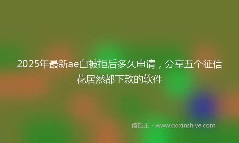 2025年最新ae白被拒后多久申请，分享五个征信花居然都下款的软件