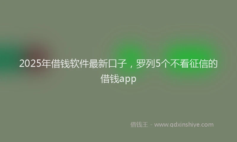2025年借钱软件最新口子，罗列5个不看征信的借钱app