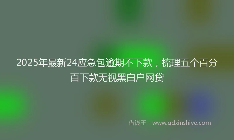 2025年最新24应急包逾期不下款，梳理五个百分百下款无视黑白户网贷