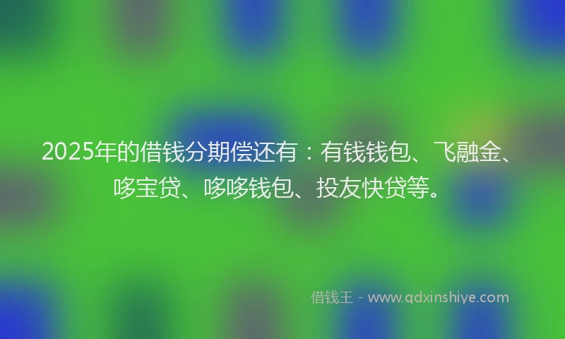 2025年的借钱分期偿还有：有钱钱包、飞融金、哆宝贷、哆哆钱包、投友快贷等。
