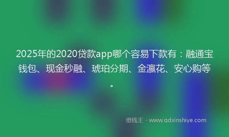 2025年的2020贷款app哪个容易下款有：融通宝钱包、现金秒融、琥珀分期、金瀛花、安心购等。