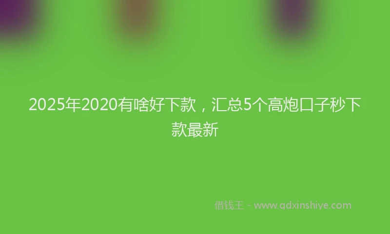 2025年2020有啥好下款，汇总5个高炮口子秒下款最新