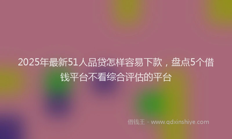 2025年最新51人品贷怎样容易下款，盘点5个借钱平台不看综合评估的平台