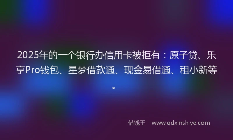 2025年的一个银行办信用卡被拒有：原子贷、乐享Pro钱包、星梦借款通、现金易借通、租小新等。