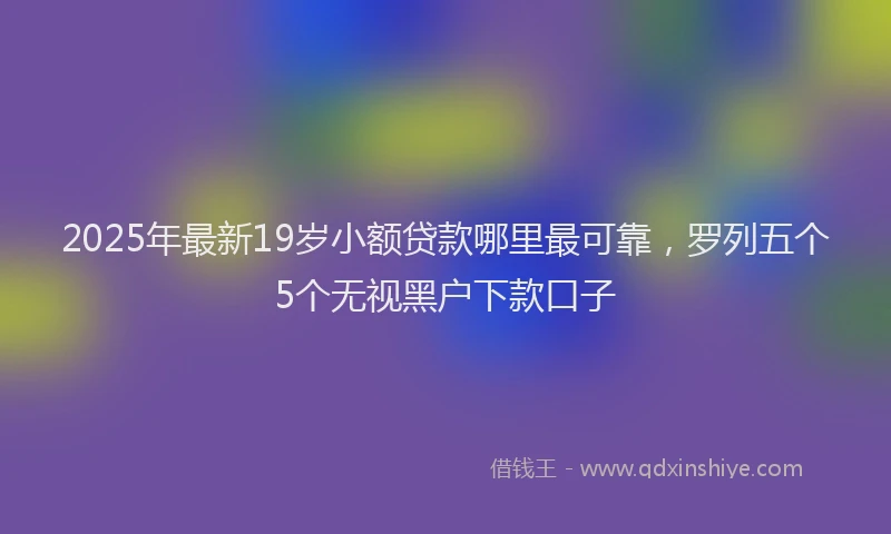 2025年最新19岁小额贷款哪里最可靠，罗列五个5个无视黑户下款口子