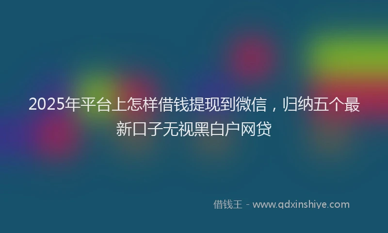 2025年平台上怎样借钱提现到微信，归纳五个最新口子无视黑白户网贷