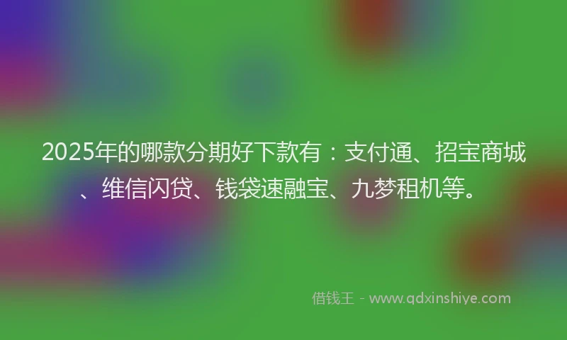 2025年的哪款分期好下款有：支付通、招宝商城、维信闪贷、钱袋速融宝、九梦租机等。
