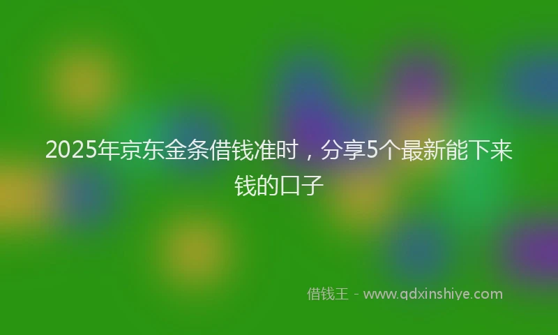 2025年京东金条借钱准时，分享5个最新能下来钱的口子