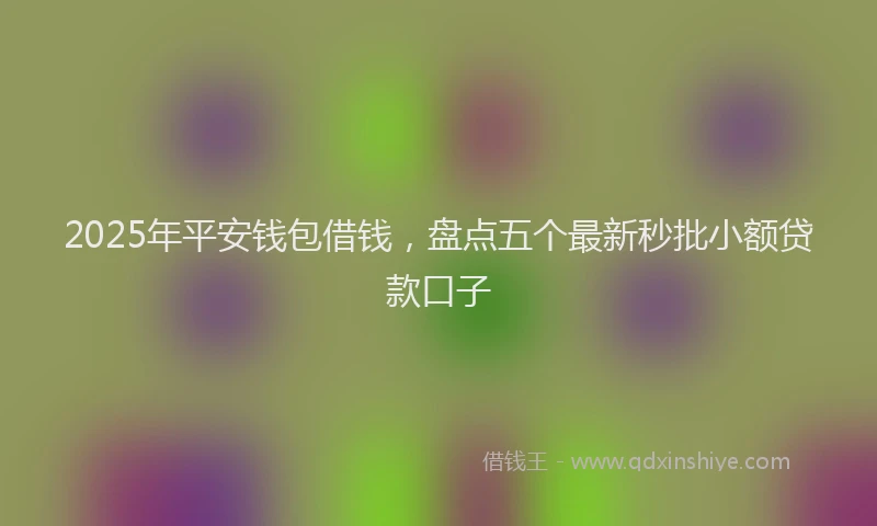 2025年平安钱包借钱，盘点五个最新秒批小额贷款口子