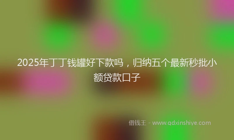2025年丁丁钱罐好下款吗，归纳五个最新秒批小额贷款口子