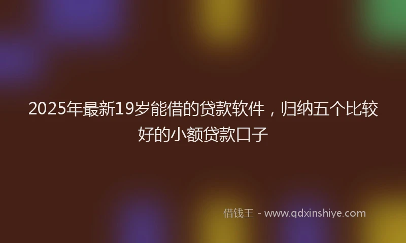 2025年最新19岁能借的贷款软件，归纳五个比较好的小额贷款口子