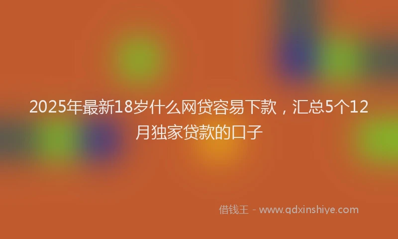 2025年最新18岁什么网贷容易下款，汇总5个12月独家贷款的口子