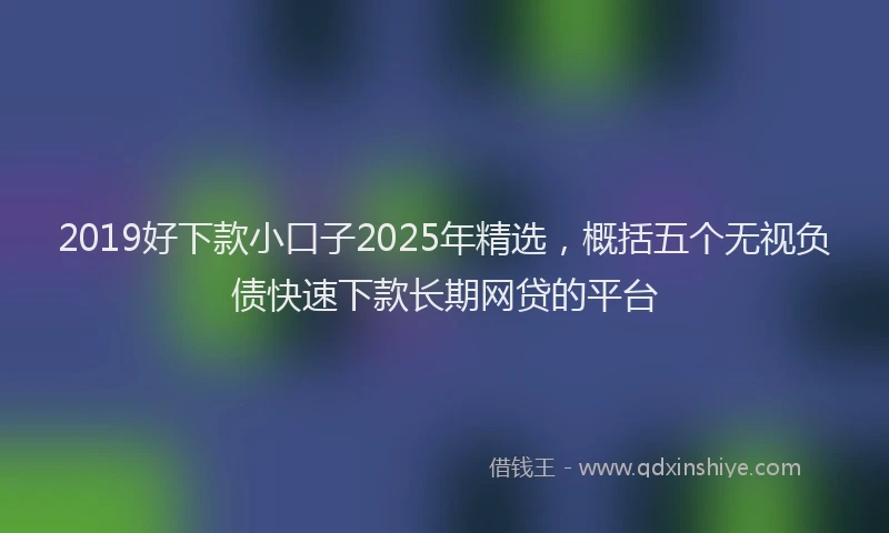 2019好下款小口子2025年精选，概括五个无视负债快速下款长期网贷的平台