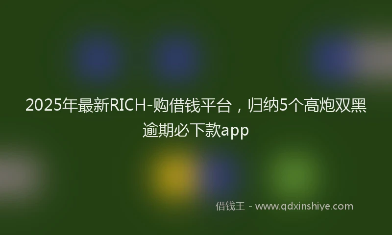 2025年最新RICH-购借钱平台，归纳5个高炮双黑逾期必下款app