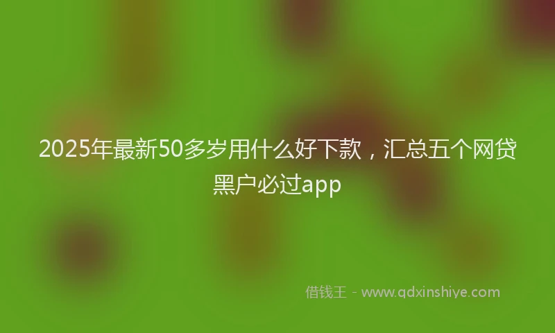 2025年最新50多岁用什么好下款，汇总五个网贷黑户必过app