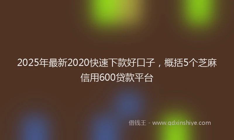 2025年最新2020快速下款好口子，概括5个芝麻信用600贷款平台
