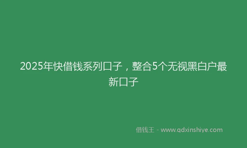 2025年快借钱系列口子，整合5个无视黑白户最新口子