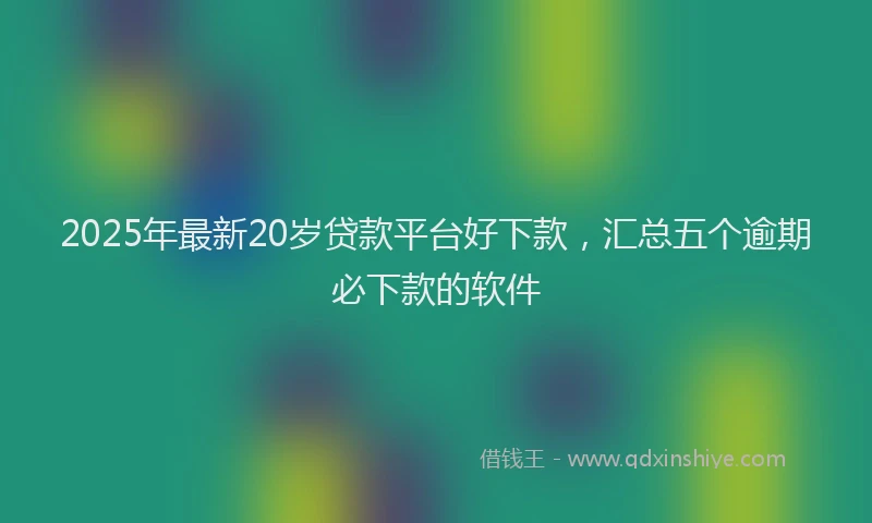 2025年最新20岁贷款平台好下款，汇总五个逾期必下款的软件