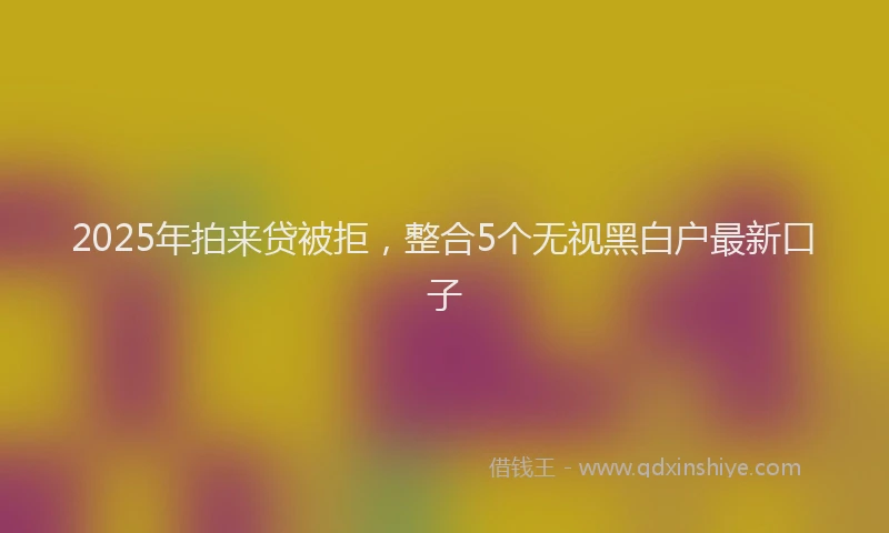 2025年拍来贷被拒，整合5个无视黑白户最新口子