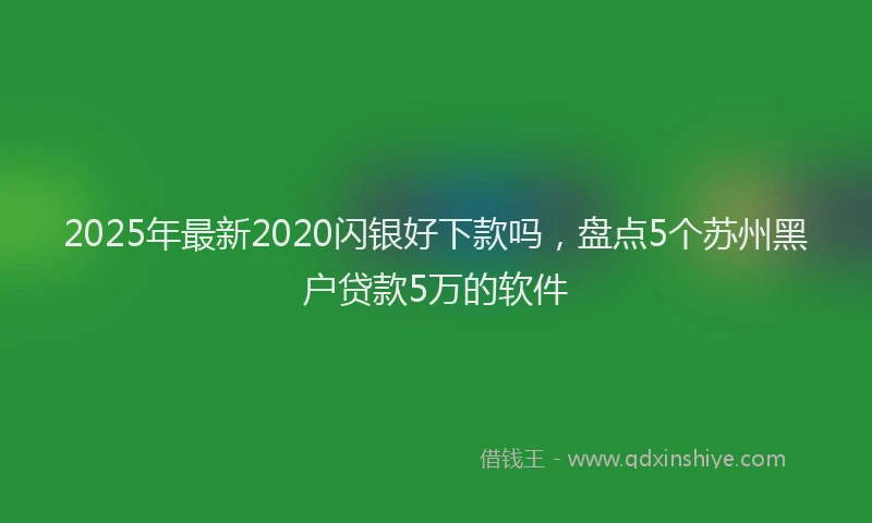 2025年最新2020闪银好下款吗，盘点5个苏州黑户贷款5万的软件
